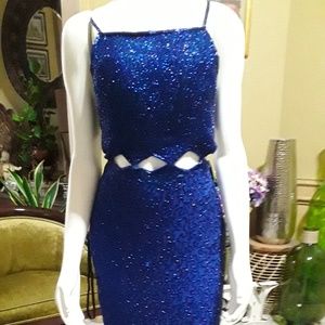 Royal Blue SeanXPress Beaded Dress/Bombshell Dress